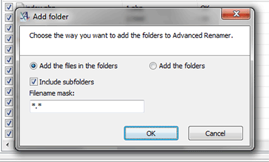 Choice of how folder should be added to the list