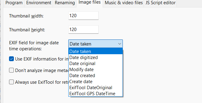 Default value for image datetime values, Date Taken