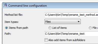 Configure command line utility window