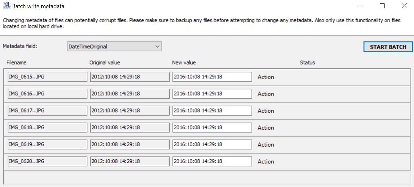 Write metadata