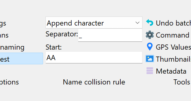 Name Collision Rule: Append Character
