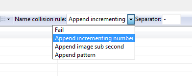 Name collision rule - Append incrementing number