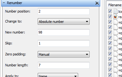 Renumber method