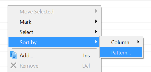 Sort by pattern