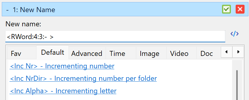 New tag: <RWord>