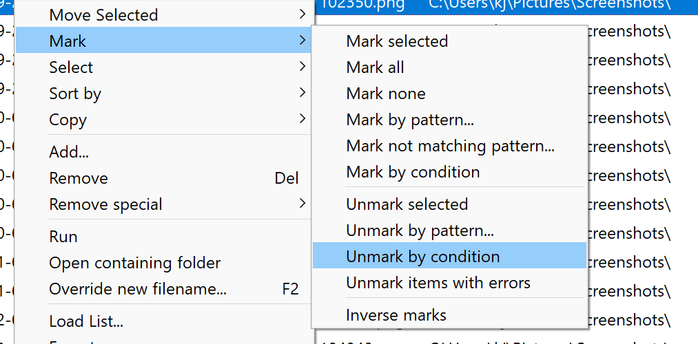Exclude items from batch based on conditions