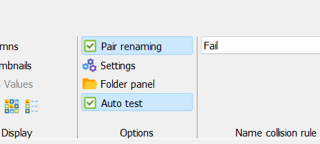 File pair rename setting in toolbar