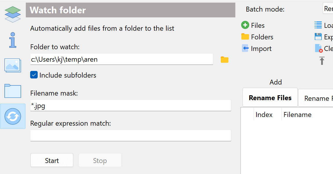 Watch folder for new files
